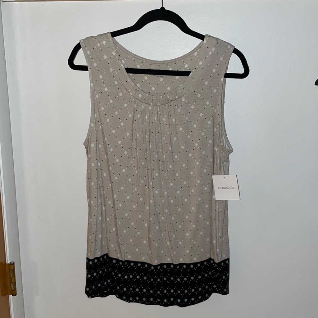Nwt Tan Patterned Top
